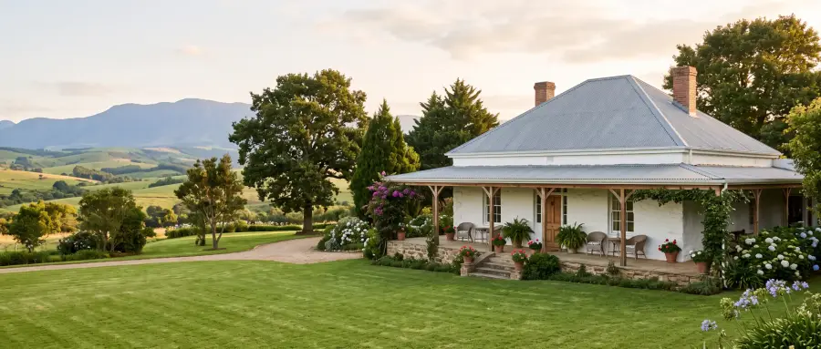 Old farmhouse with a deep verandah